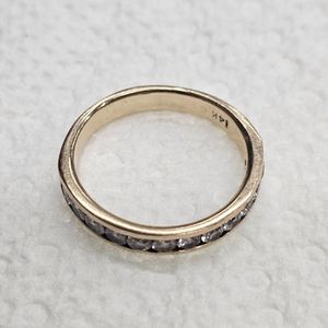 Yellow Gold Band Ring Sz:9.75 4.2g/14kt - 12 Diamond White Round Diamonds Faint Color SI2 1.200ct/0.