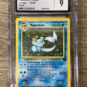 POKEMON VAPOREON 1999 JUNGLE 12/64 HOLO GRADED