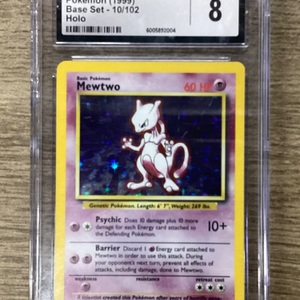 POKEMON MEWTWO 1999 BASE 10/102 HOLO GRADED