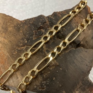 10K Yellow Gold 22" Figaro Chain Necklace 25.3gr w/ 14K Clasp