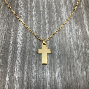 18K Yellow Gold 24" Chain Necklace with Cross Pendant 10gr