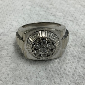 14K White Gold President Jubilee Diamond Ring 19.7gr Size 9.5