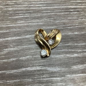 14K Yellow Gold Diamond Heart Pendant 6.7gr