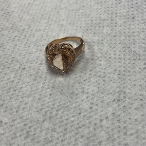 14K Rose Gold Pink Heart Halo Ring 3.5gr Size 5