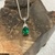 14K White Gold White Stone Emerald Pendant w/ 18" Snake Chain 9.1gr 
