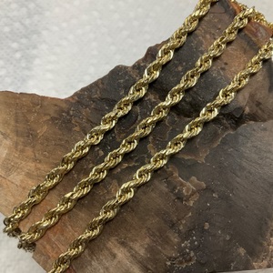 10K Yellow Gold 24" Rope Chain Necklace 