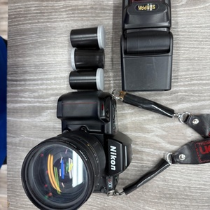 NIKON N90S FILM CAMERA WITH CASE, FLASH AND FILM