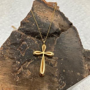 14K Yellow Gold 2.1gr Cross Chain Necklace 20"