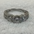 14K White Gold Three Stone Band Ring 3.7gr Size 9 