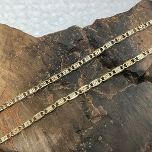 10K Tricolour Gold 16" 3.3gr Valentino Chain Necklace 