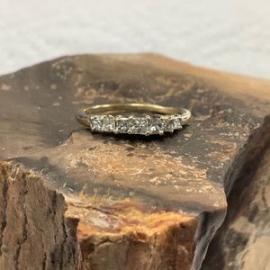 14K Yellow Gold Princess Diamond Ring 2.2gr Size 7.75