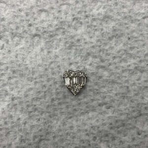 10K White Gold Diamond Heart Pendant 0.3gr  